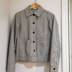 Oak+Fort Black/White Striped Jacket